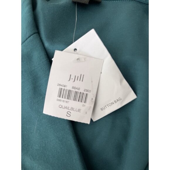 NWT J. Jill SMALL Quail Blue Sweater Blazer Ponte Knit Two Button Stretch $119 - Picture 4 of 5